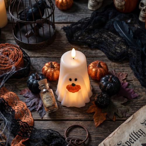 Image of GenSwin Halloween Ghost Flameless Candle Remote Battery Operated Candle