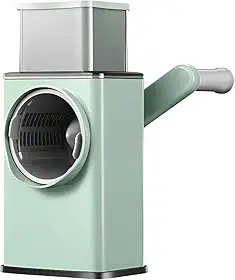 Ralador e Cortador Manual de Legumes 3 Lâminas Inox com Manivela Giratória – Fatiador Multifuncional