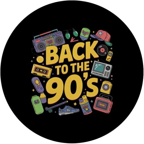 Miniatura 3 de Back to the 90s Retro Nostalgia Throwback Design PopSockets Adhesive PopGrip