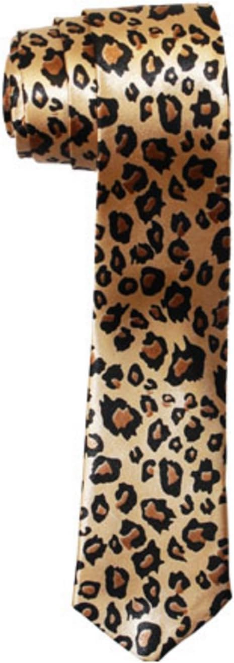 GUCABE Fashion Skinny Animal Print Ties (Leopard)