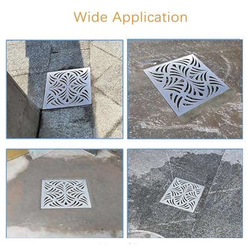 Decorative Floor Drain, Square Pattern, Anti-Corrosion and Durable for Garden and Basement Drainage Systems miniatura 3