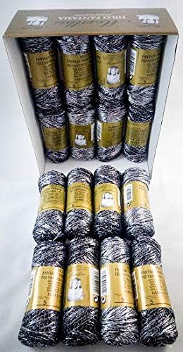 MORILLAS Pack de 16 Zéphalines Fil Fantaisie pour Tricoter au Crochet ou au Tricot avec une Finition Élégante (N5, Ampoule Noire)