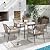 Patiorama 5-Piece Patio Dining Set, Outdoor Dining Table Chair Set, All-Weather Embossed Rattan Wicker Rope Conversation Set, Patio Furniture Set w/Umbrella Hole, 4 Cushioned Chairs&Glass Table(Beige)