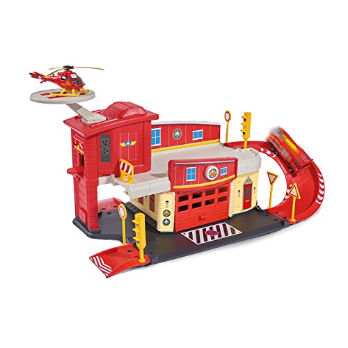 Preisvergleich Produktbild Dickie Toys Feuerwehrmann Sam Fire Rescue Centre, Rettungsstation, Spielzeughaus mit Helikopter, 48x26x23 cm, 203099623