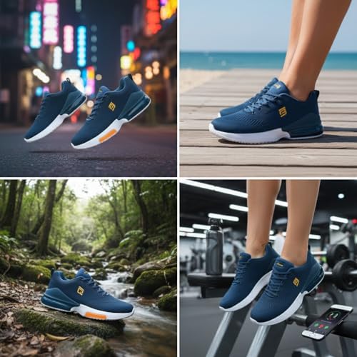 Image of Birde Men's Sports Shoes for Gym, Walking, & Running Lightweight Comfortable Sports Shoes | Colour -Black EVA-TPR-TPU Knitting Sports Shoes