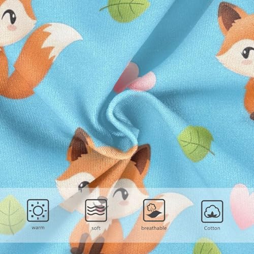 Toddler Briefs, Cute Cartoon Foxes Blue Girls Underwear Cotton, 2T–8 Years3