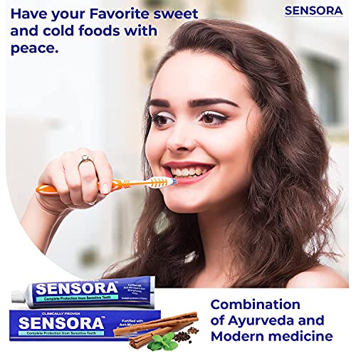 Image of SENSORA Herbal Sensitivity Relief Toothpaste with Rapid Relief Formula for Sensitive Teeth. (Pack of 6)