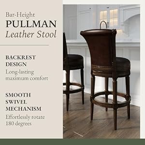 Maven Lane Bar Stool, Adjustable Swivel Kitchen Counter Stools, 31 Inch, Dark Walnut Maven Lane Bar Stool Adjustable Swivel Kitchen Counter Stools 31 Inch Dark Walnut