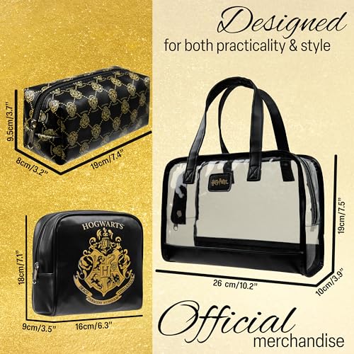 Harry Potter Toiletry Bags for Women Teenagers Girls, Set of 3 Zipped Wash Bag and Cosmetic Bag Holiday Essentials4
