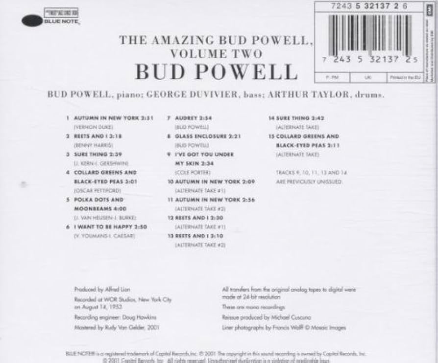 Amazon.co.jp: Amazing Bud Powell 2: ミュージック