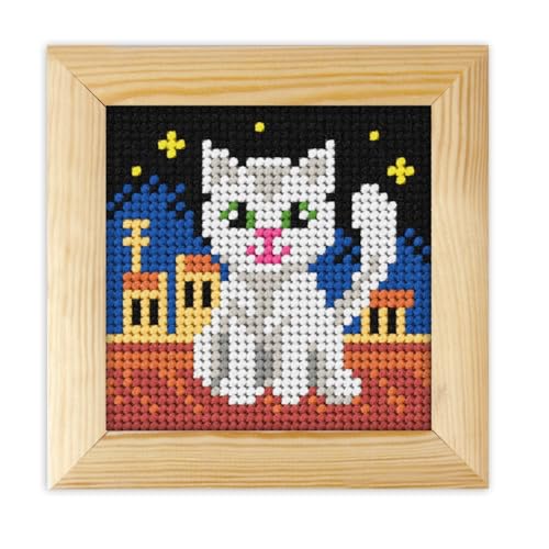 Kit point d'aiguille chat Orchidea pour broder sans stresser