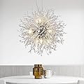 Camastar Modern Dandelion Chrome Chandelier, 9 Lights Firework Crystal Chandeliers for Entryway, Sputnik Crystal Pendant Ceiling Light Fixture for Hallway, Dining Room