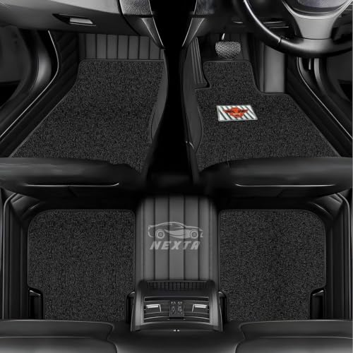 Image of 10D Car Floor Mat for Tata Punch Ev (Model 2026) | Nappa Leather | Luxurious & Elegant Look | 100% Waterproof and Washable | Custom Fitted |- Full Black