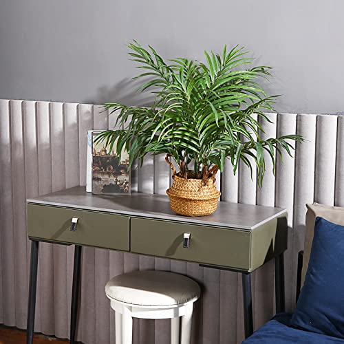 Mosade Artificial Palm Tree 28”Fake Potted Areca Palm Plant With Handmade Seagrass Basket, Perfect Faux Tree Home Décor For Indoor Outdoor Office Porch Balcony Bedroom Bathroom Gift,2Pack #TOP2