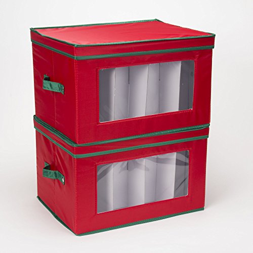 image for Household Essentials 540RED Holiday China Storage Chest with Lid and H