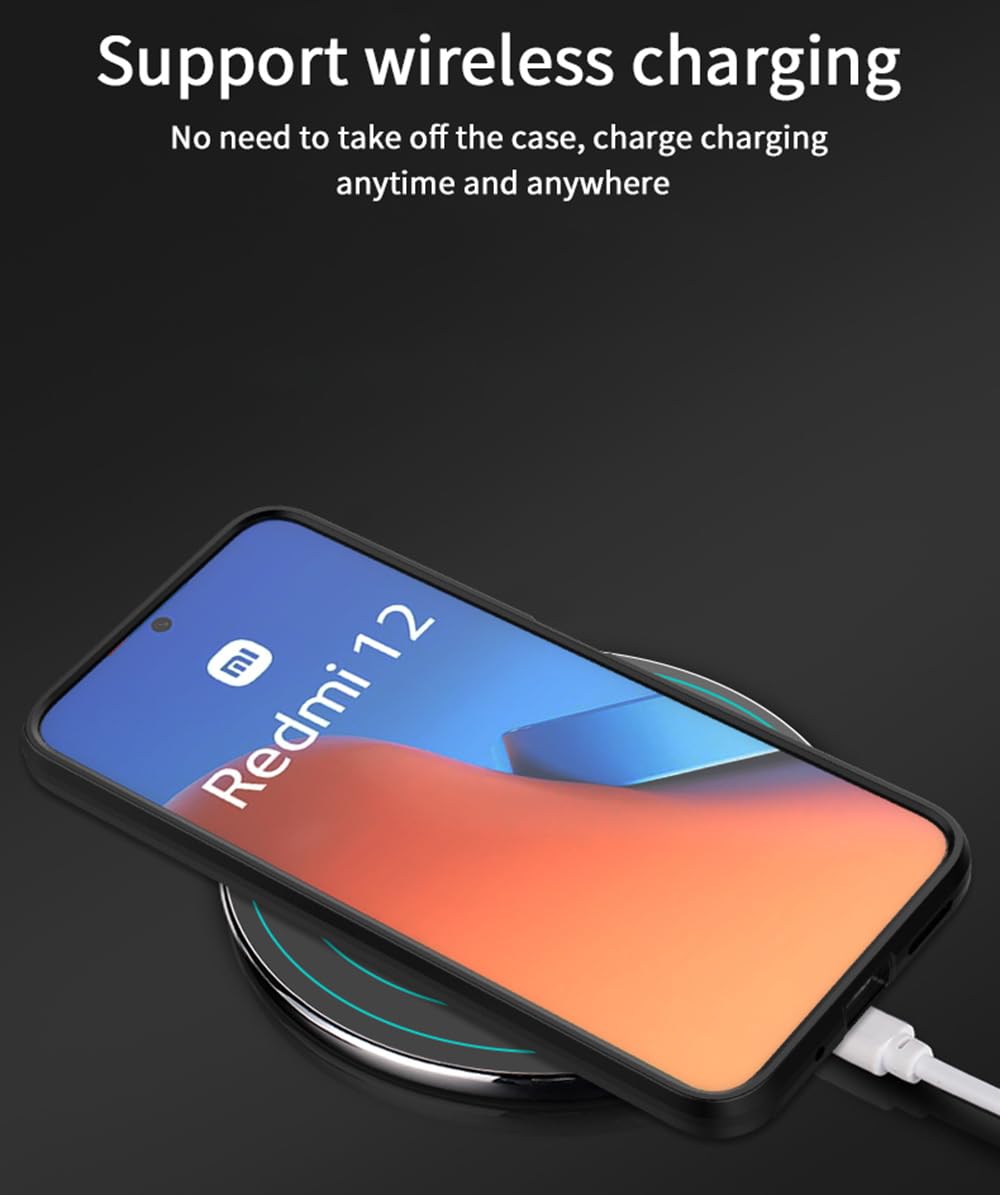 SEAHAI Custodia Per Xiaomi Redmi 12 - Anti-caduta Militare, Paraurti In Silicone Morbido Con Supporto Pieghevole Nascosto, Blu