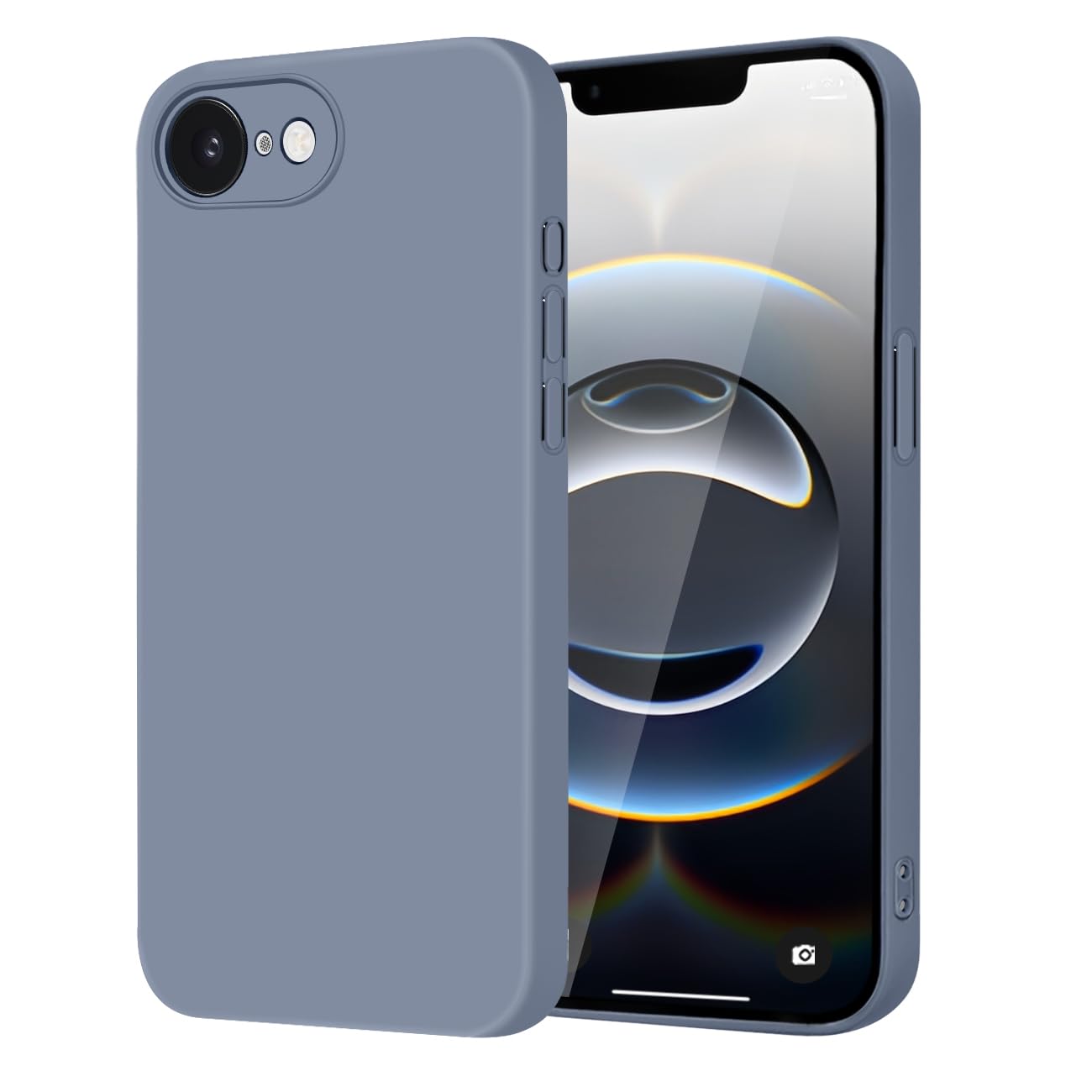 inxhey iPhone 16e 用 ケース シリコン 耐衝撃 いPhone 16e カバー 耐衝撃 スマホケース ストラップホール付き シリコーン ワイヤレス充電対応 マット質感 持ちやすい 衝撃吸収 柔軟 軽量 薄型 アイフォン16e ケース （グレー）