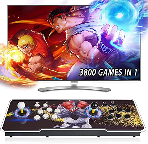 [3800 HD Arcade Games] Pandora's Box 28S Arcade Game Console 3D Retro Video Arcade Game Console with 3800 Retro Games for PC/Laptop/TV, Search/Hide/Pause/Collect Games