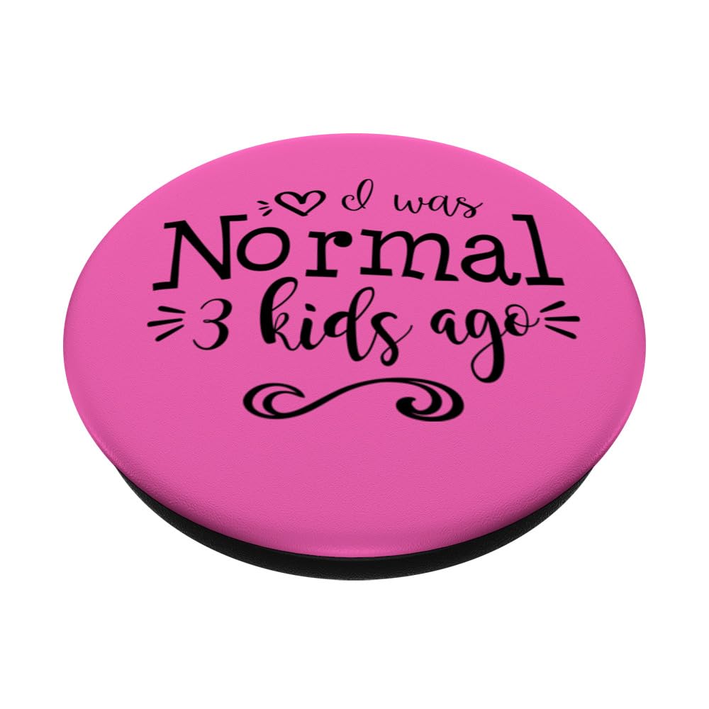 Funny Mom Life of Three Girl Mama Boy Mommy Stress Anxiety PopSockets Swappable PopGrip, Black - Image 2