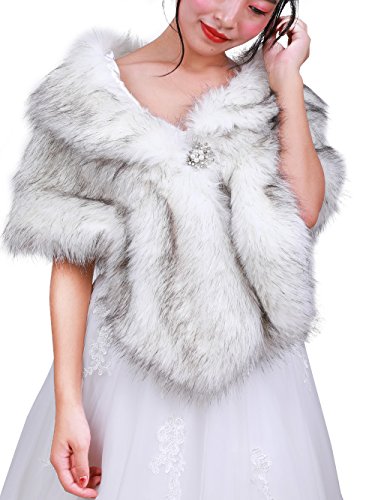 Bridal Faux Fur Bridal Wrap Shrug Stole Shawl Cape Wedding Faux Fur Wrap