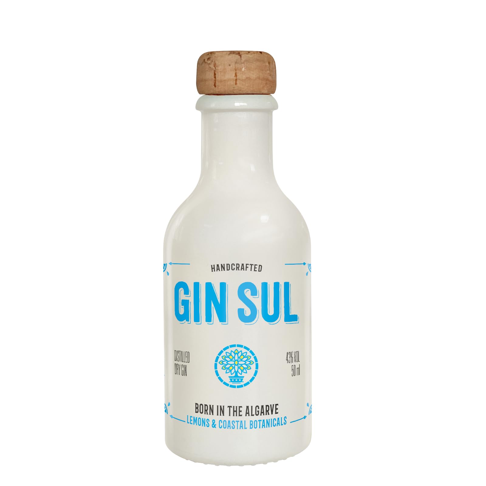 Gin Sul – 1 x 5 cl Distilled Dry Gin made in Hamburg 43% Vol. Aromen von Wacholder & Zitronen aus Portugal - Die miniatur Tasting Flasche