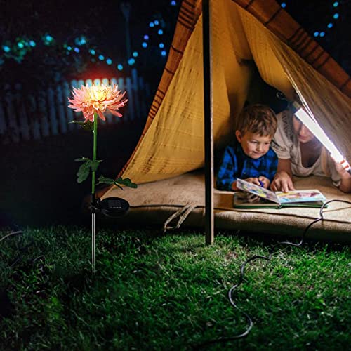 Luz de crisantemo solar LED para decorar exteriores sin cables ni obras 7