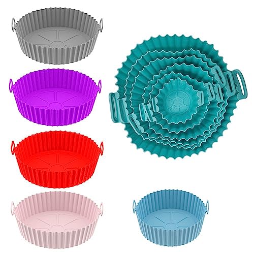 Kit 6 Formas Silicone Para Air Fryer Fritadeira Elétrica Antiaderente Reutilizável Vários Tamanhos R