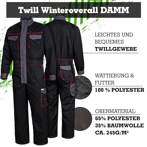 SAFETYTEX Winteroverall - Warmer Winter Overall - gefüttert Arbeitsoverall -Thermo Overall - Arbeitskombi - Rallyoverall -Schutzanzug (XL)