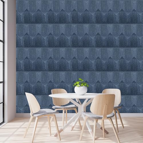 Image of Kayra Decor PVC Panel for Wall Artisian Design Electric Blue Color 19.7 inch x 19.7 inch (Pack of 12) - Covers 32.34 Sq. Ft.