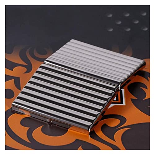 Letrem Cigar Box Cigar Humidor Cigarette Box, Commercial Stainless Steel Waterproof And Cigarette Case, Silver, 20-Piece Copper Corrugated Series The Gift #TOP2
