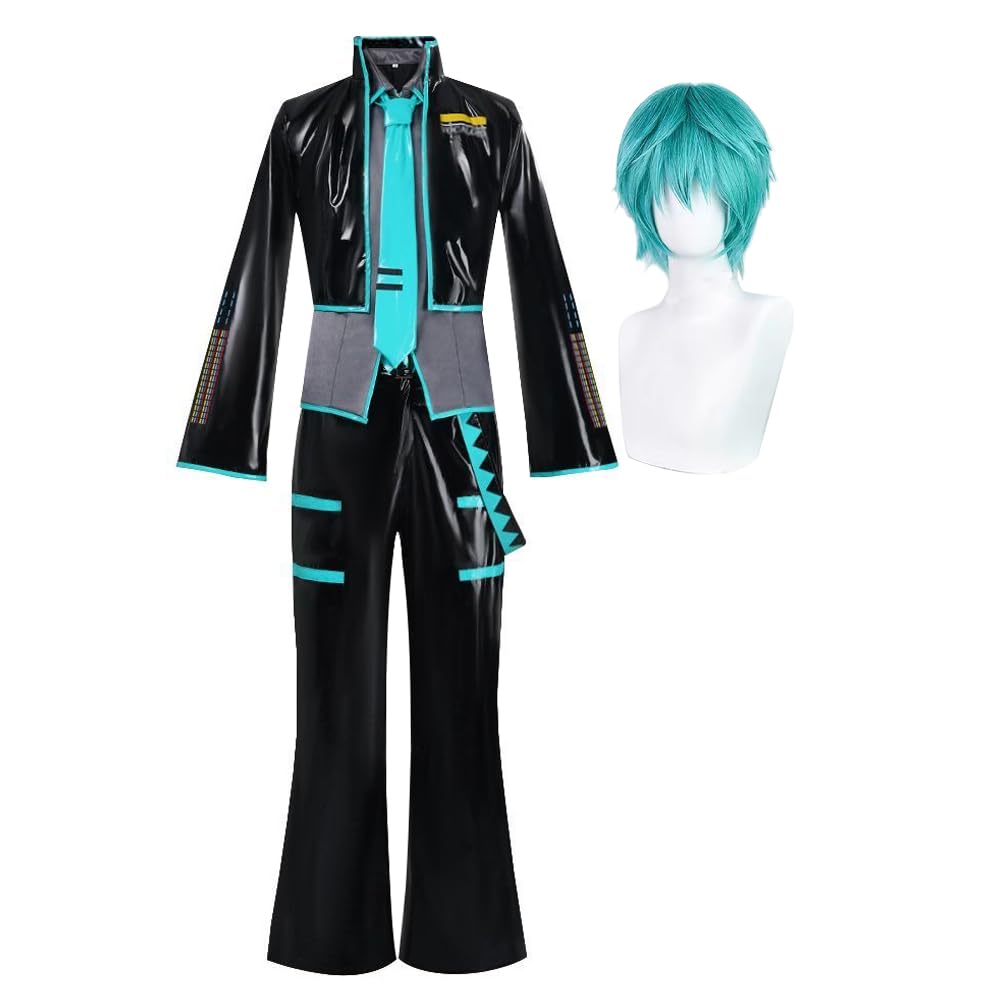 Mikuo Cosplay Costume Wig Full Set Black Outfit For Anime Cosplay Events