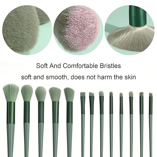 Exotic Mall 13 Pcs Make up Brushes Set, Foundation Powder Concealer Eyeshadow Blush Highlighter Eyebrow Brush Make up Brush Set, Travel Make up Brushes with Cloth Bag for Beginner and Make up Artist 2