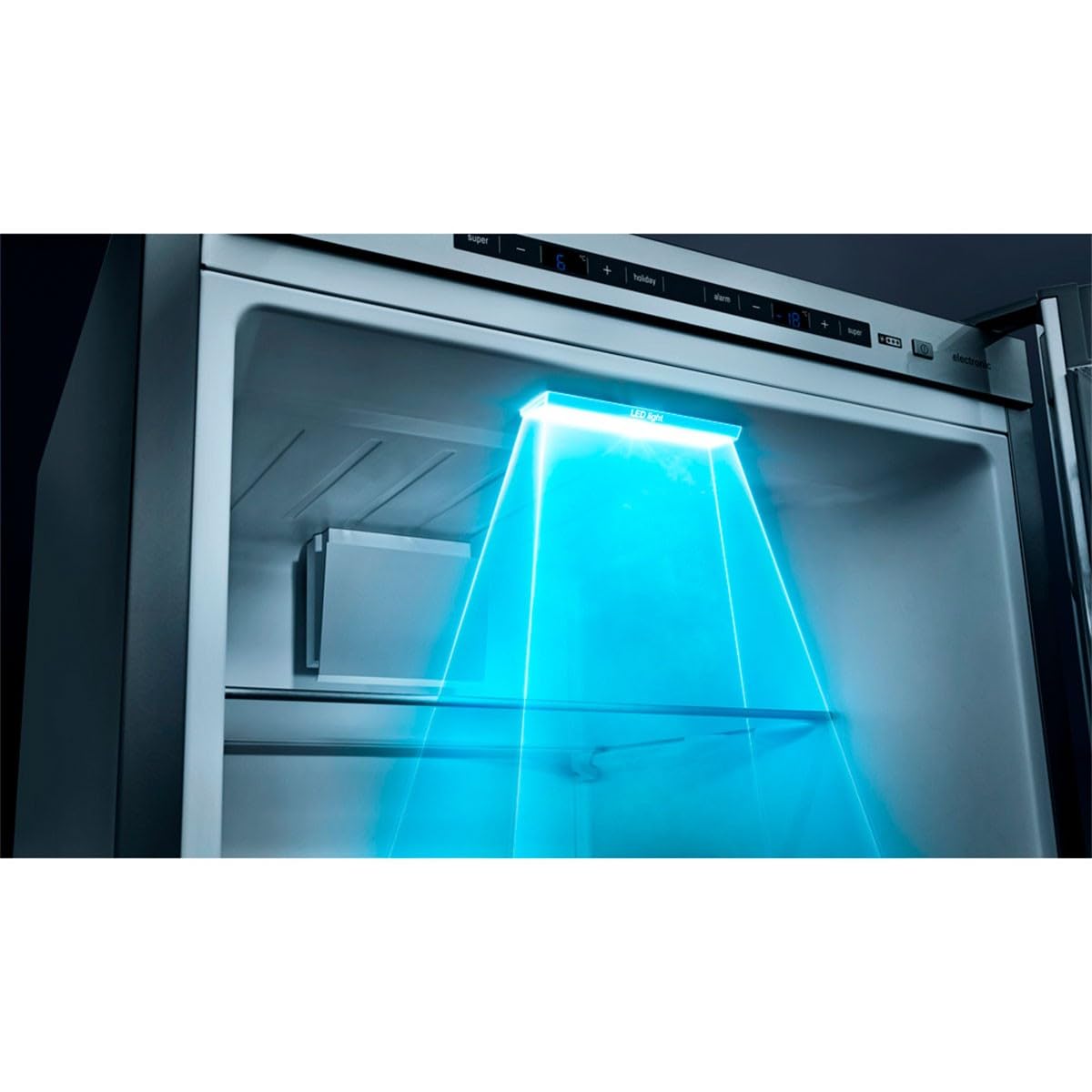 Siemens KF96NAXEA iQ500 French Door Kühlschrank, 183 x 91 cm, 405 L Kühlen + 200 L Gefrieren, hyperFresh längere Frische, noFrost nie wieder abtauen, superCooling schnellere Kühlung, Edelstahl Schwarz