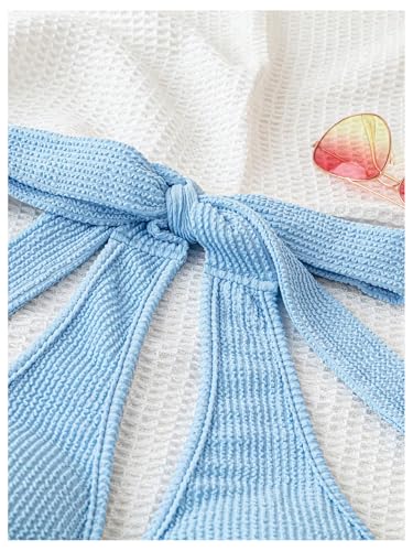 MakeMeChic Women's 2 Piece Cover Up Sets Halter Tie Back Heart Ring Beach Bathing Suit Coverup3