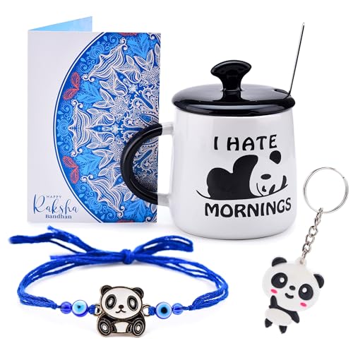 Image of To The Nines Rakhi Gift Set for Brother Gift Combo - Rakhi With Mug, Tilak Material and Greeting Card