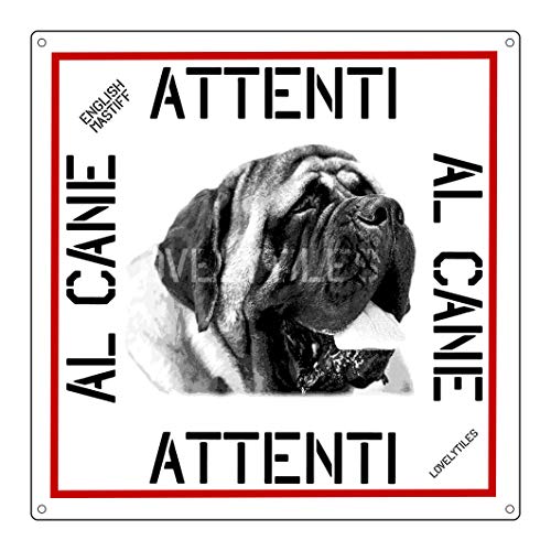 LOVELYTILES English Mastiff Targa Cartello PVC