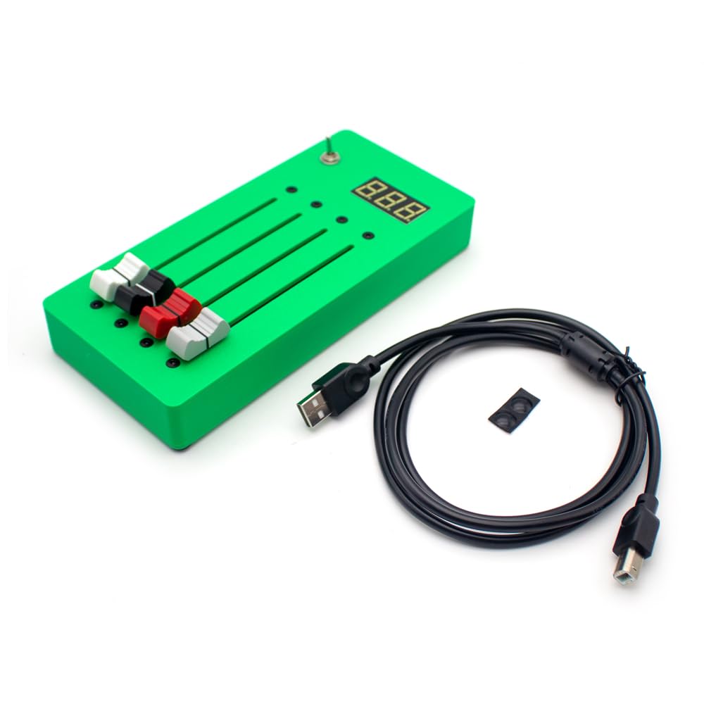 Toplionace Kontroler CC z Wyświetlaczem Cyfrowym - 4-ścieżkowy Kontroler Midi z Długim Faderem do Daw (Zielony)