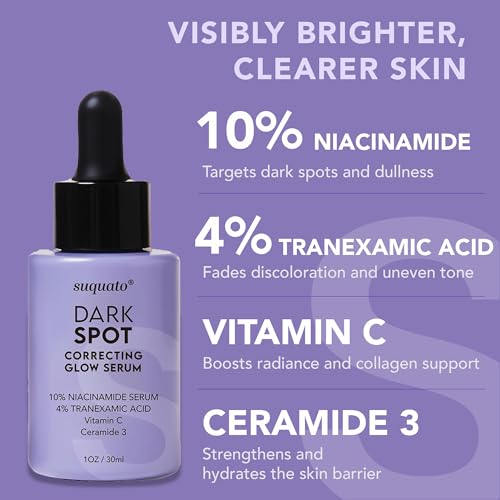 Pigmentflecken Entferner Gesicht Serum, Anti Pigmentflecken Gesicht mit Niacinamide, Tranexamsäure & Vitamin C – Dark Spot Correcting Glow Serum zur Entfernung von Pigmentflecken & Altersflecken