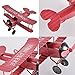 Berry President MINI Decorative Handicraft Metal Vintage Retro Classical Biplane Iron Aircraft Model Statue Sculpture Decor Souvenir Christmas Tree Decoration, Pack of 3 (Red-Blue-Yellow)