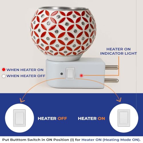 Image of Glass Kapoor Dani Electrical Camphor for Home /Kapurdani Night Lamp /Multi Functional Essential Oil Diffuser /Camphor Burner Diffuser for Puja Essentials Machine with On /Off Switch for Heating