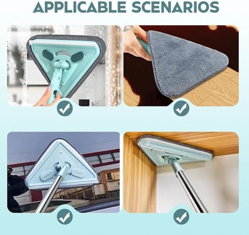 Image of Multifunctional Triangle Mop, Spliced Triangle Mop 360 Rotatable Adjustable Cleaning Mop, Extendable Wall Mop with Long Handle, Household Mop for Ceiling Window Floor