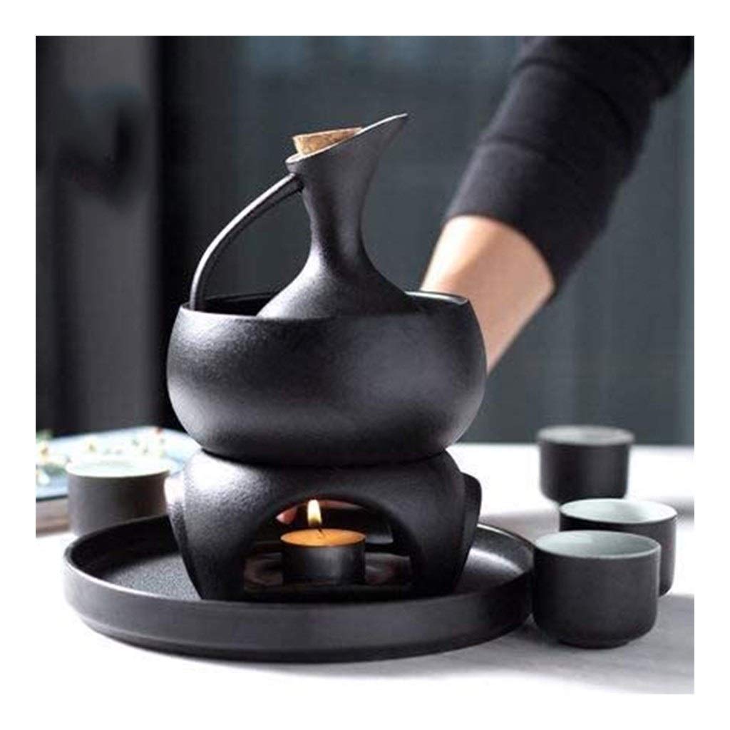 Juego de Sake japonés, Porcelana Pintada envasada, cerámica Hecha a Mano, Patrones Tradicionales, Adecuado para Mantener el Sake japonés Caliente o frío, 77, Utensil,