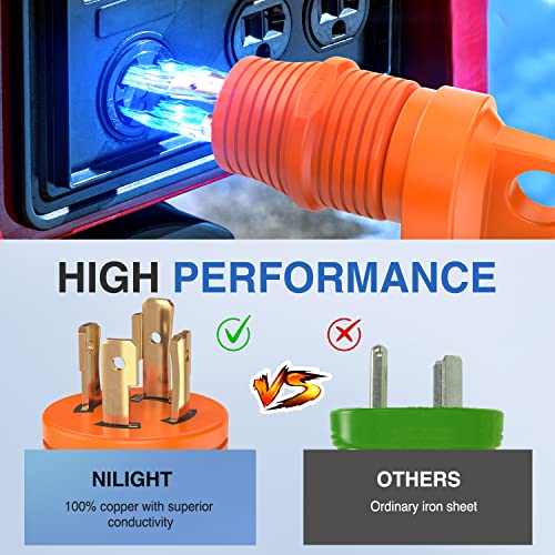 Image of Nilight 30 Amp to 30A RV Power Adapter L14-30P to TT-30R