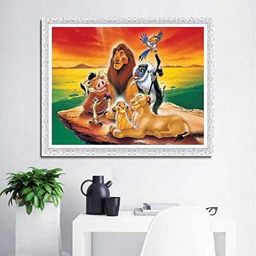 Twuky 5D DIY Couverture Complète Diamant Peinture Point De Croix Broderie Diamond Painting Kits Salon Chambre Décoration Autocollant Mural,l'éléphant(14X14inch/35X35CM