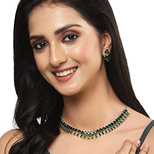Sparkling American Diamond Necklace & Earrings Set
