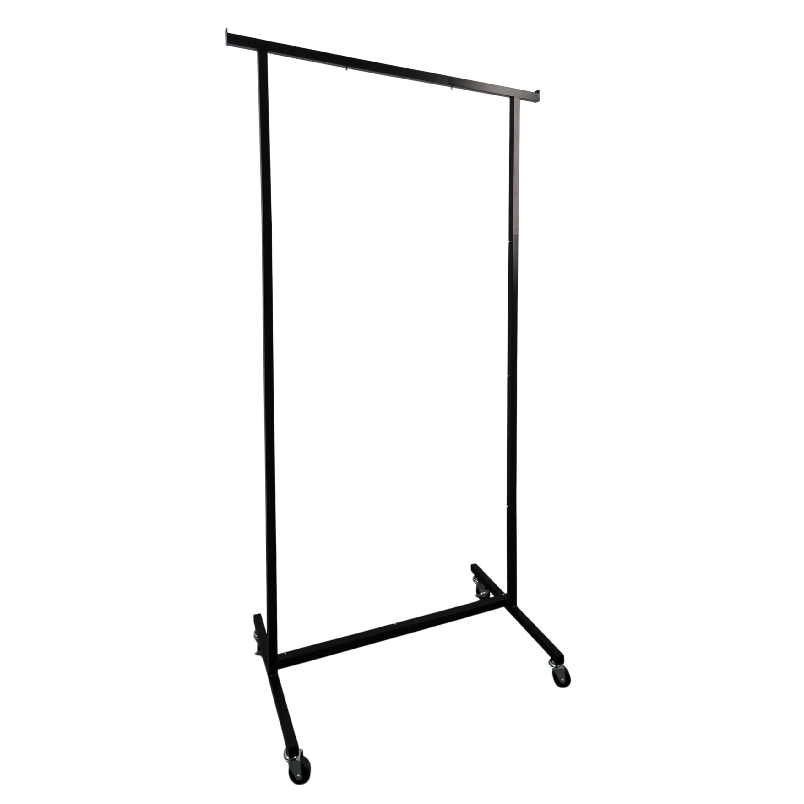 GERSO Kleiderständer auf Rollen Schwarz 90 cm, mobiler Garderobenständer aus Metall, Kleiderwagen für Boutique, Einzelhandel, Schlafzimmer & Showroom