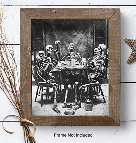 Skeleton Decor - Skeleton Wall Art - Goth Gothic Home Decor - Wicca Decor - Wiccan, Witchcraft Supplies - Paganism Pagan Gifts - Vintage Human Anatomy Photo - Funny Creepy Scary Picture #TOP7