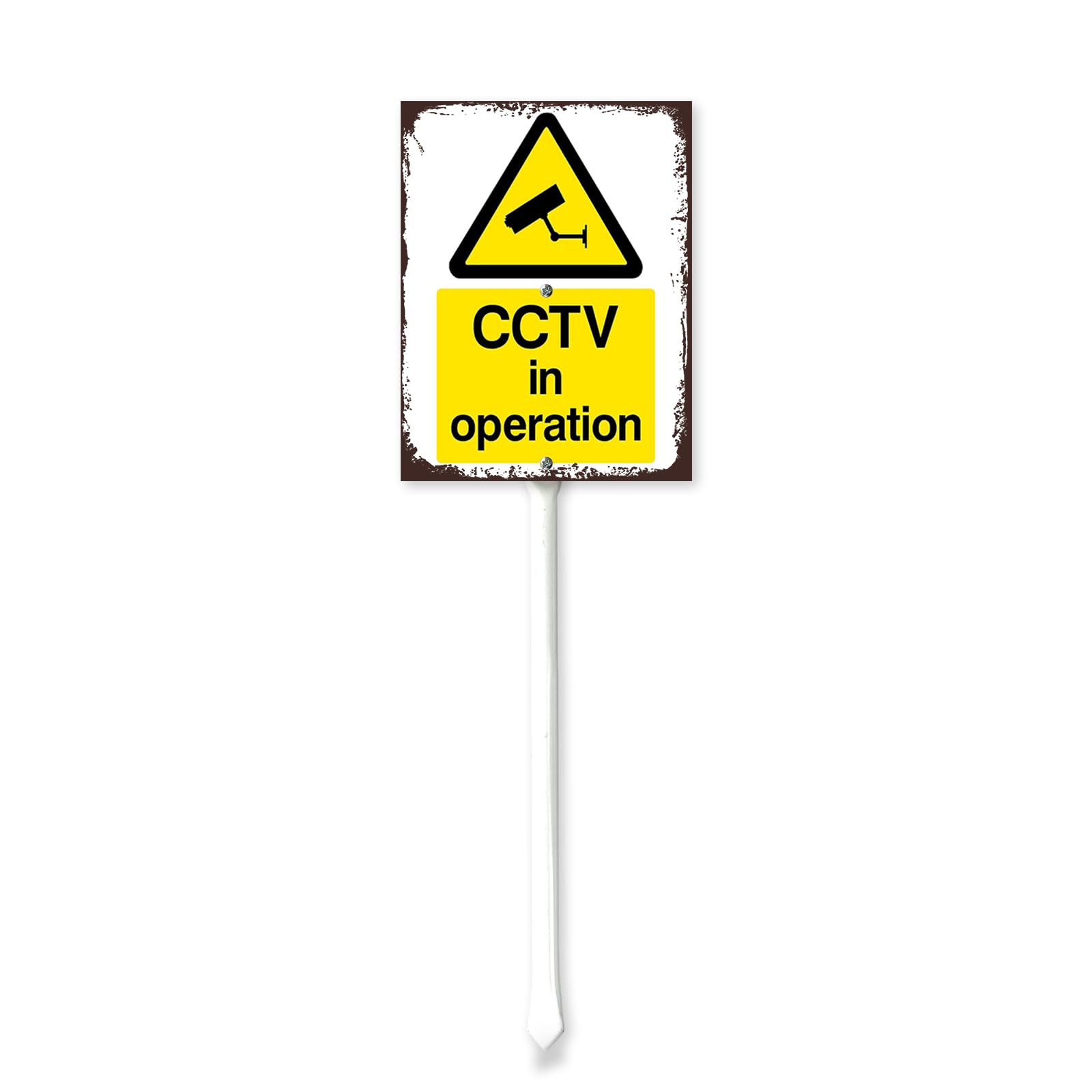 CCTV in Operation Yard Sign with Stakes,4.6 x 6 inch Yard Signs for House Yard Home Outdoor Lawn Safety Warning Signs