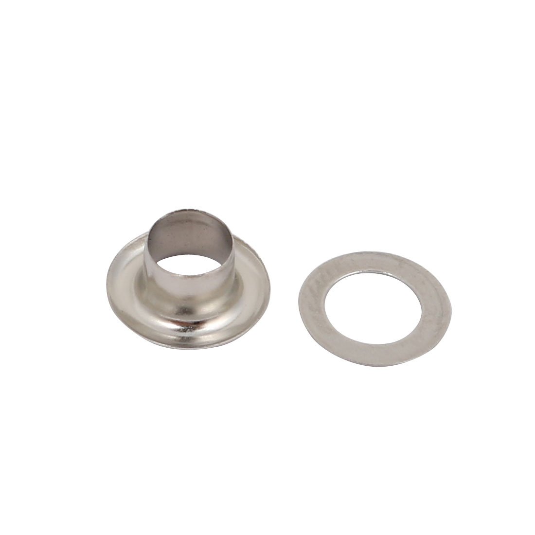 Sourcingmap 100pcs 4.5mm Brass Eyelet Grommets Silver Tone for Clothes Leather Canvas - Image 2