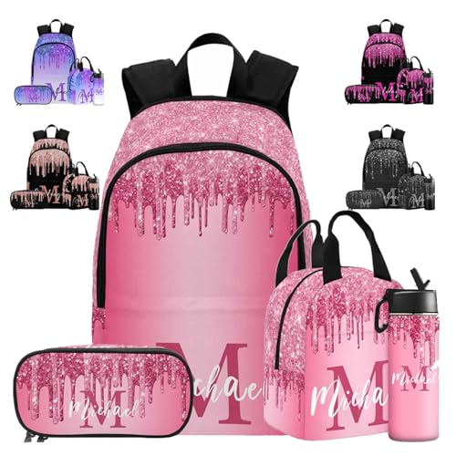 MyPupSocks Mochila escolar personalizada com nome personalizado mochila de dia ou lancheira unissex, Multi 13, One Size, Mochilas Daypack